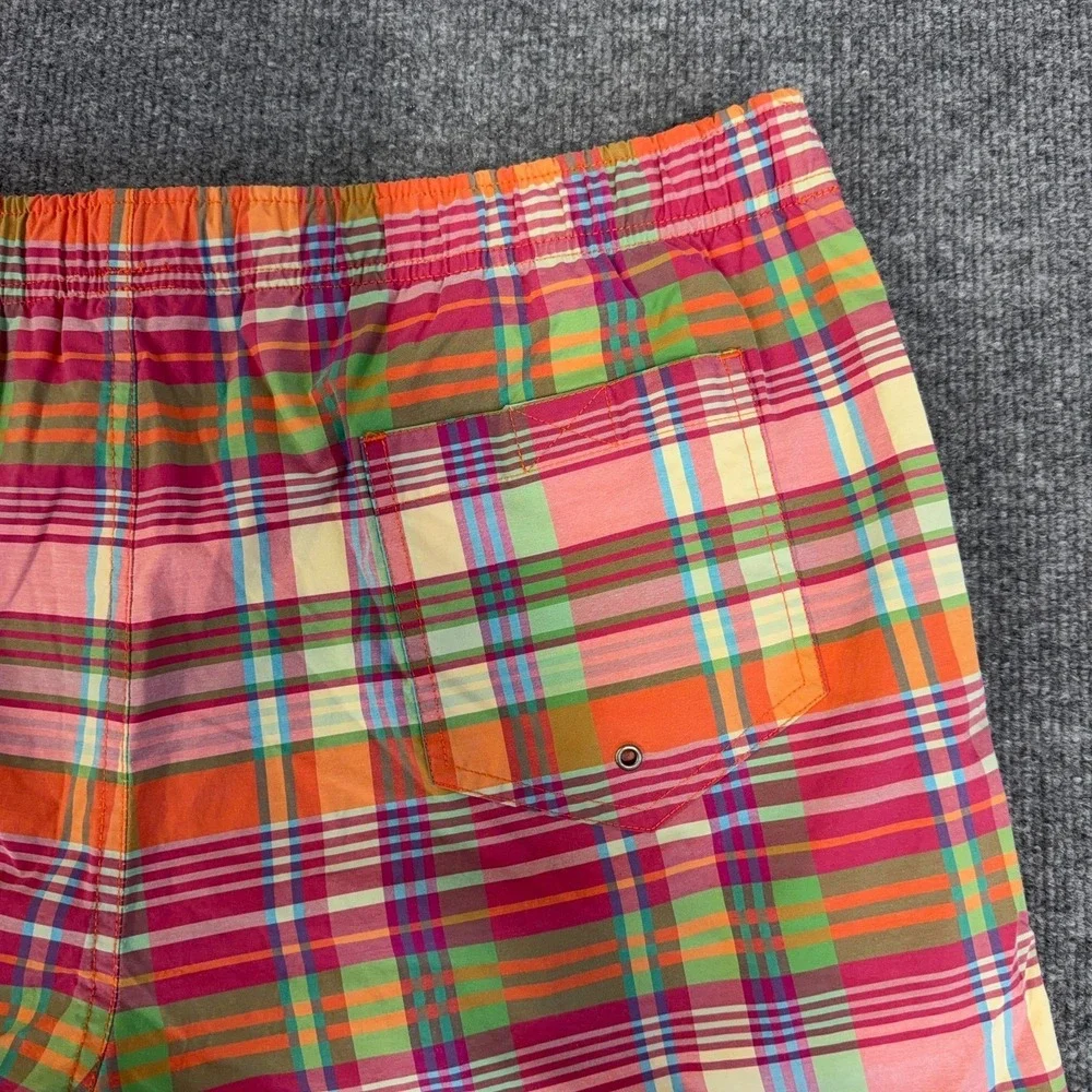 Vintage Polo Sport Ralph Lauren Swim Trunks Mens Large Multicolor Plaid Swimwear
